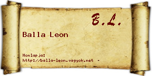 Balla Leon névjegykártya